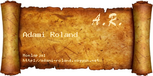 Adami Roland névjegykártya
